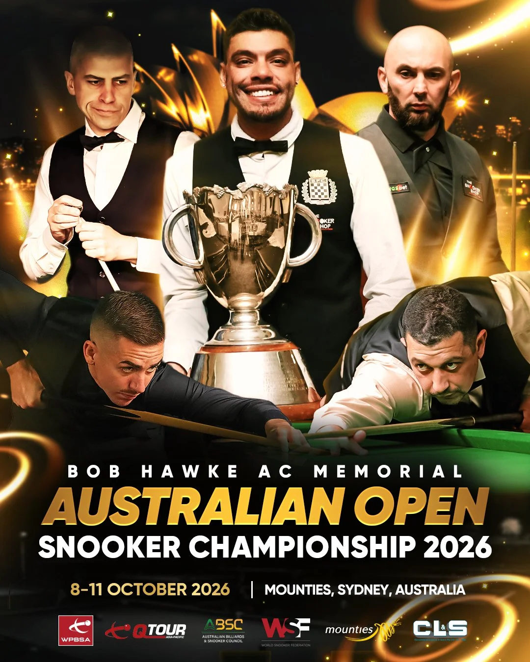 Official poster — Bob Hawke AC Memorial Australian Open Snooker Championship